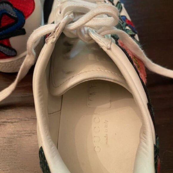 AUTHENTIC GUCCI ACE FLORAL EMBROIDERED SNEAKERS SHOES US 6 EU 36 - Picture 6 of 7